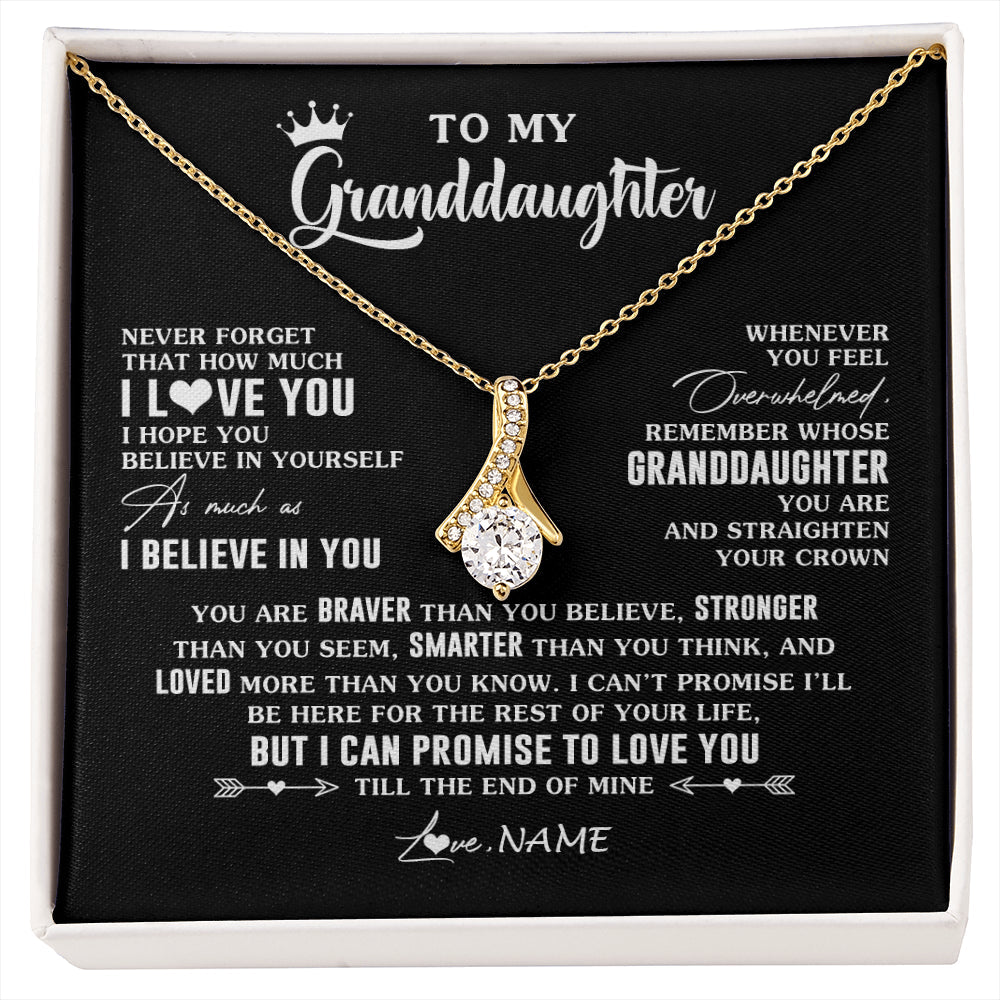 Personalized To My Granddaughter Gifs From Grandma Necklace How Much I Love You Granddaughter Birthday Graduation Christmas Customized Gift Box Message Card