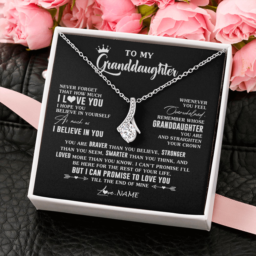 Personalized To My Granddaughter Gifs From Grandma Necklace How Much I Love You Granddaughter Birthday Graduation Christmas Customized Gift Box Message Card