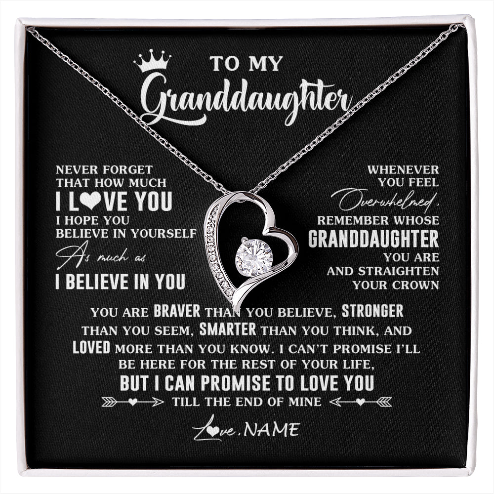 Personalized To My Granddaughter Gifs From Grandma Necklace How Much I Love You Granddaughter Birthday Graduation Christmas Customized Gift Box Message Card