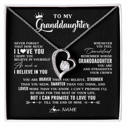 Personalized To My Granddaughter Gifs From Grandma Necklace How Much I Love You Granddaughter Birthday Graduation Christmas Customized Gift Box Message Card