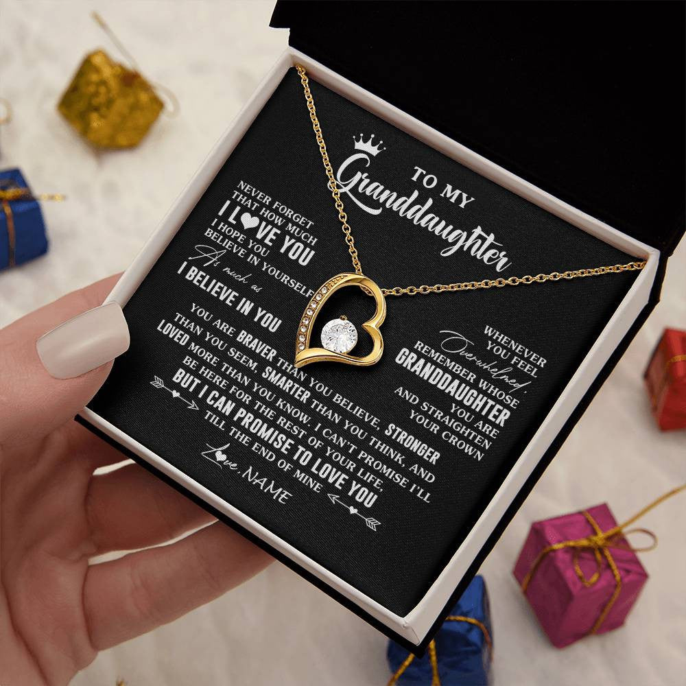 Personalized To My Granddaughter Gifs From Grandma Necklace How Much I Love You Granddaughter Birthday Graduation Christmas Customized Gift Box Message Card