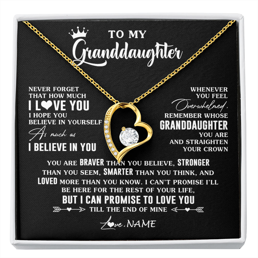 Personalized To My Granddaughter Gifs From Grandma Necklace How Much I Love You Granddaughter Birthday Graduation Christmas Customized Gift Box Message Card