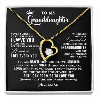 Personalized To My Granddaughter Gifs From Grandma Necklace How Much I Love You Granddaughter Birthday Graduation Christmas Customized Gift Box Message Card