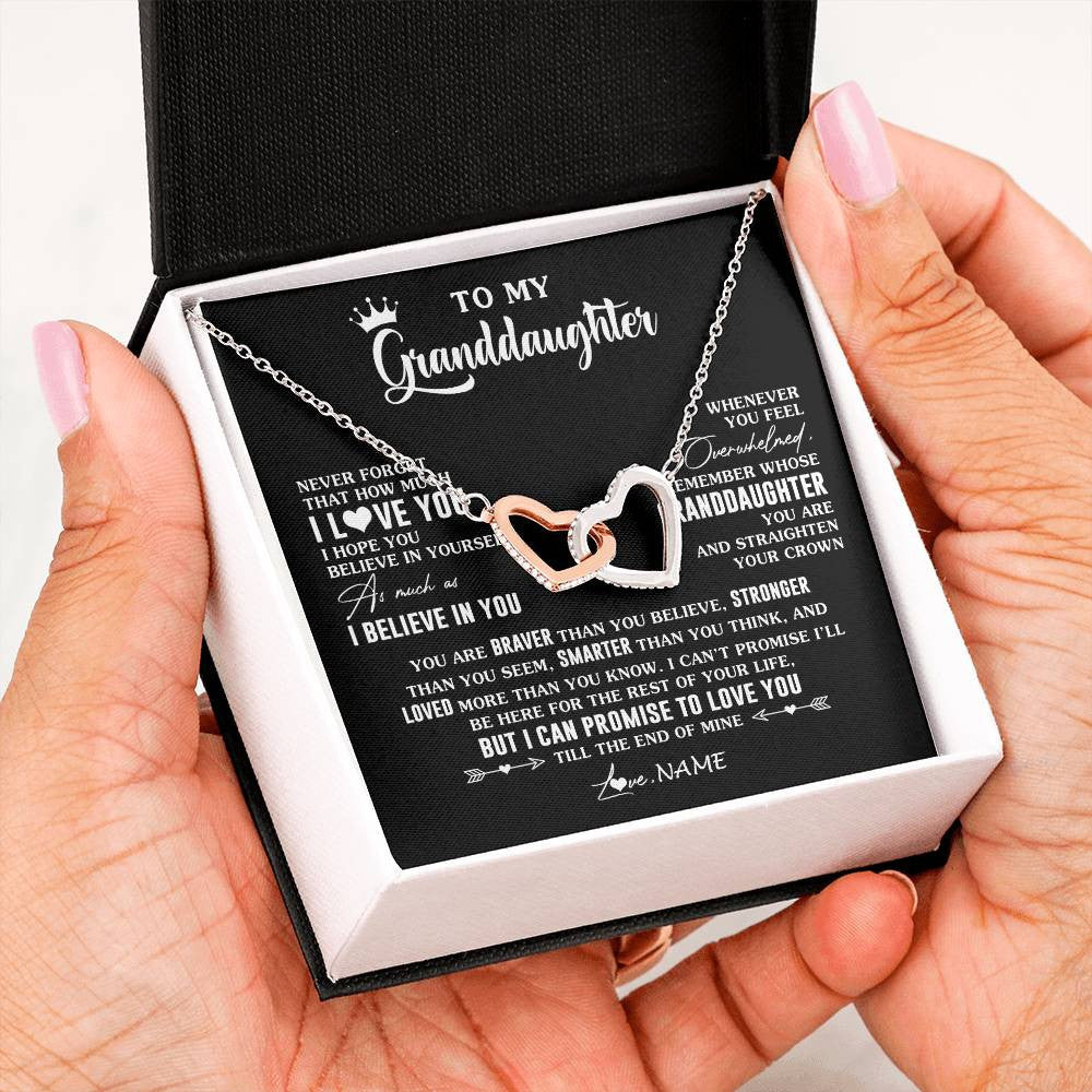 Personalized To My Granddaughter Gifs From Grandma Necklace How Much I Love You Granddaughter Birthday Graduation Christmas Customized Gift Box Message Card