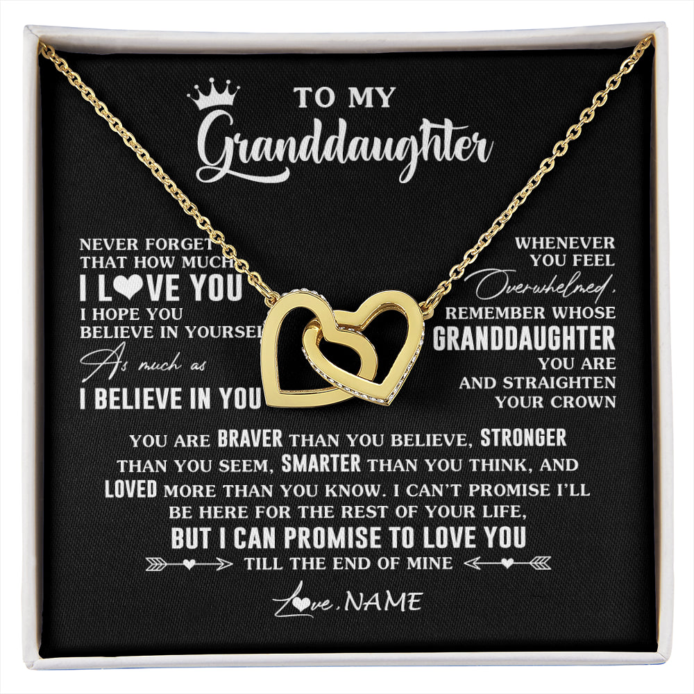Personalized To My Granddaughter Gifs From Grandma Necklace How Much I Love You Granddaughter Birthday Graduation Christmas Customized Gift Box Message Card