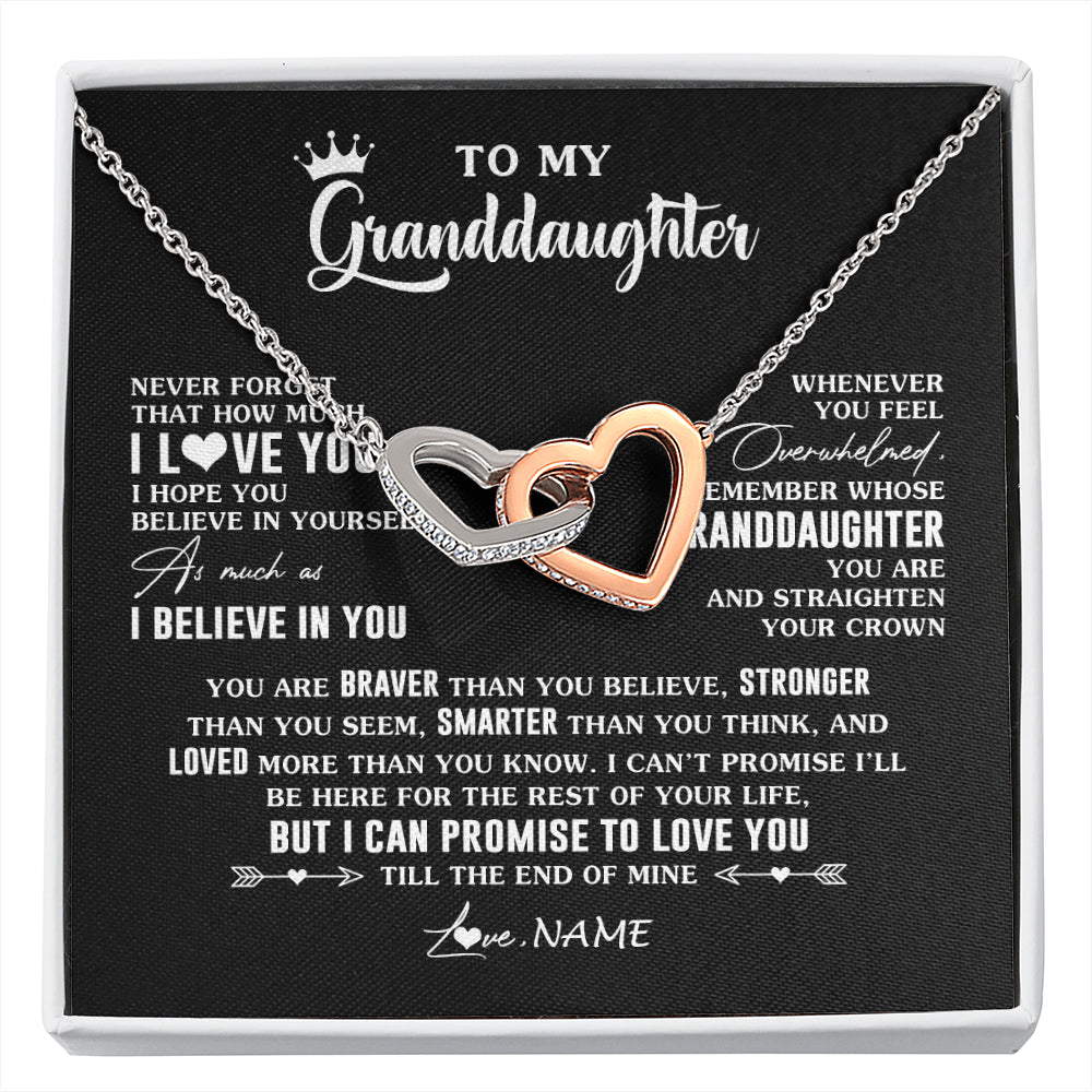 Personalized To My Granddaughter Gifs From Grandma Necklace How Much I Love You Granddaughter Birthday Graduation Christmas Customized Gift Box Message Card