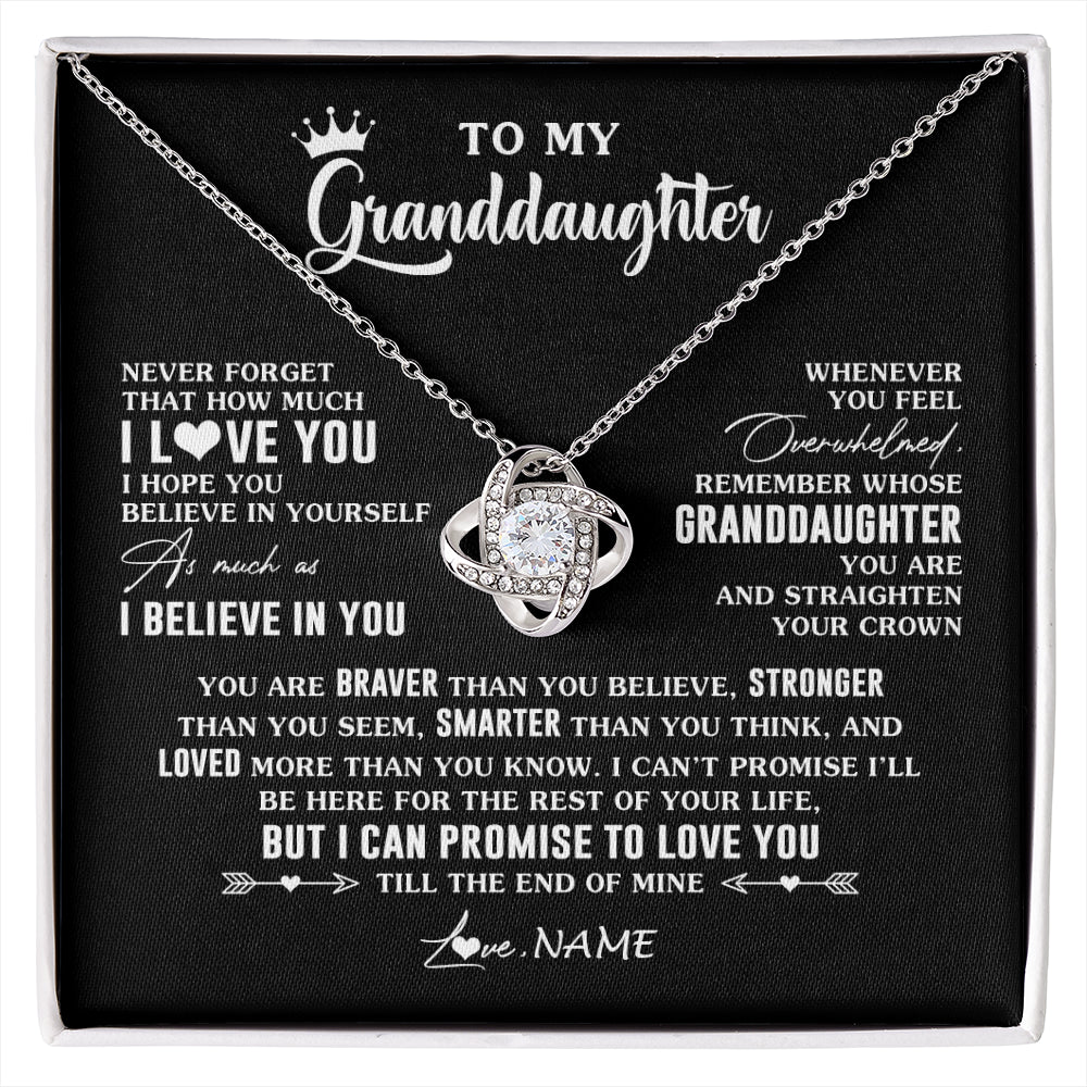 Personalized To My Granddaughter Gifs From Grandma Necklace How Much I Love You Granddaughter Birthday Graduation Christmas Customized Gift Box Message Card