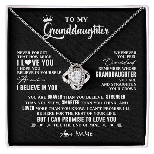 Personalized To My Granddaughter Gifs From Grandma Necklace How Much I Love You Granddaughter Birthday Graduation Christmas Customized Gift Box Message Card