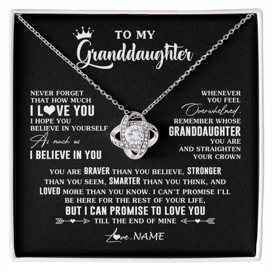 Personalized To My Granddaughter Gifs From Grandma Necklace How Much I Love You Granddaughter Birthday Graduation Christmas Customized Gift Box Message Card
