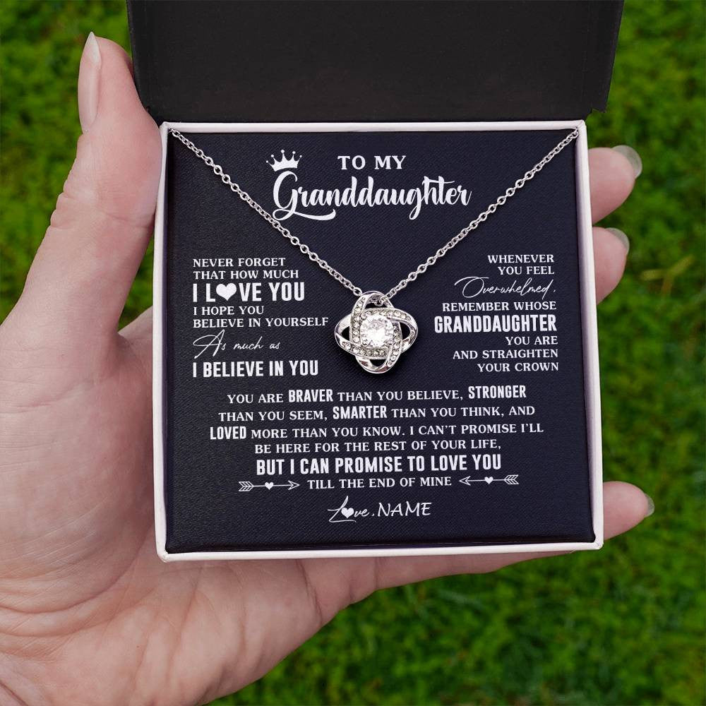 Personalized To My Granddaughter Gifs From Grandma Necklace How Much I Love You Granddaughter Birthday Graduation Christmas Customized Gift Box Message Card