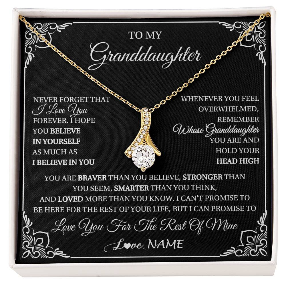 Personalized To My Granddaughter Gift From Grandma Necklace I Love You Believe In You Granddaughter Birthday Gifts Christmas Customized Gift Box Message Card