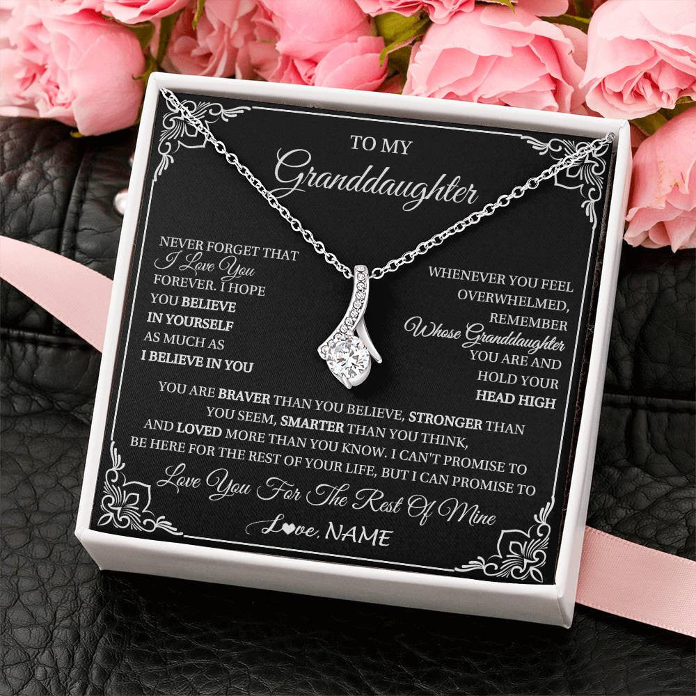 Personalized To My Granddaughter Gift From Grandma Necklace I Love You Believe In You Granddaughter Birthday Gifts Christmas Customized Gift Box Message Card
