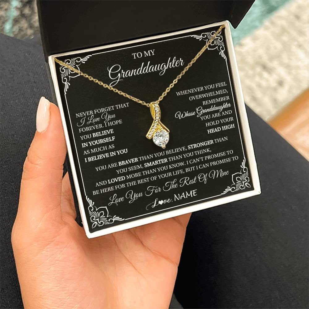 Personalized To My Granddaughter Gift From Grandma Necklace I Love You Believe In You Granddaughter Birthday Gifts Christmas Customized Gift Box Message Card