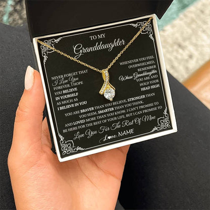 Personalized To My Granddaughter Gift From Grandma Necklace I Love You Believe In You Granddaughter Birthday Gifts Christmas Customized Gift Box Message Card