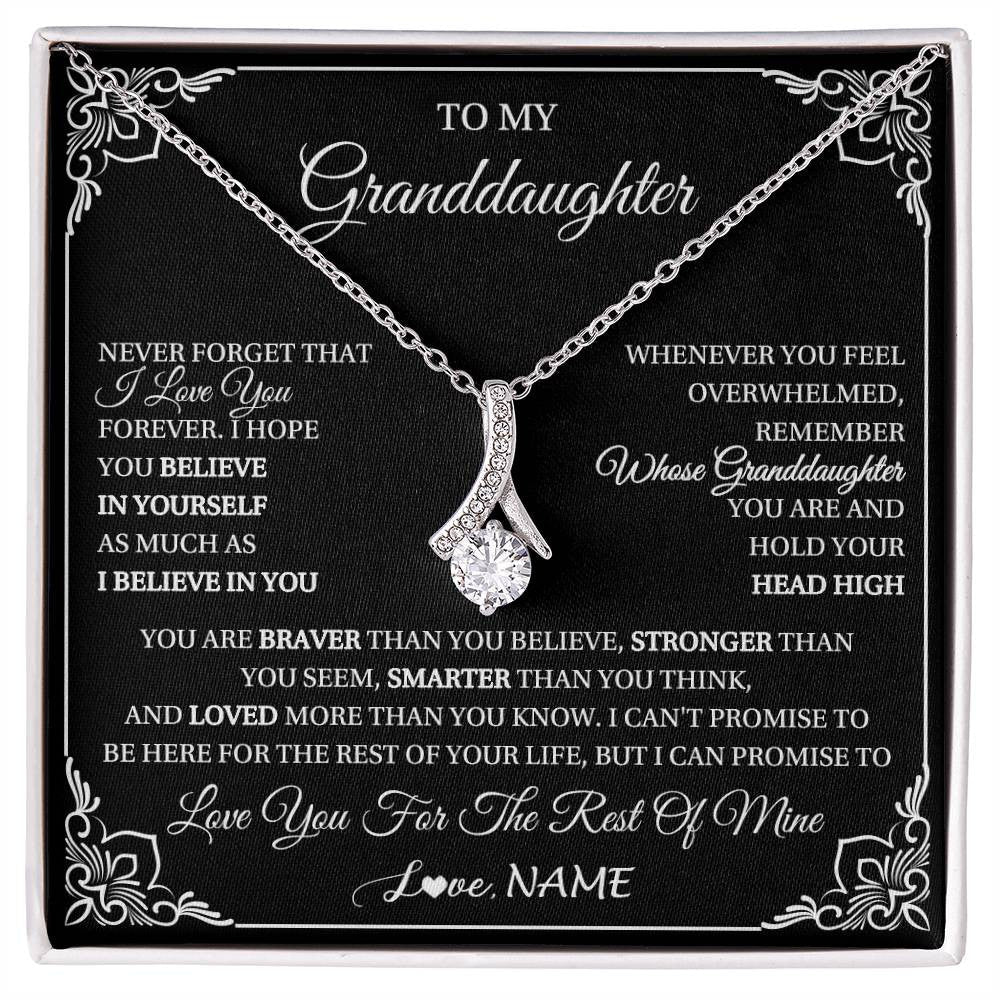Personalized To My Granddaughter Gift From Grandma Necklace I Love You Believe In You Granddaughter Birthday Gifts Christmas Customized Gift Box Message Card