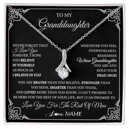 Personalized To My Granddaughter Gift From Grandma Necklace I Love You Believe In You Granddaughter Birthday Gifts Christmas Customized Gift Box Message Card