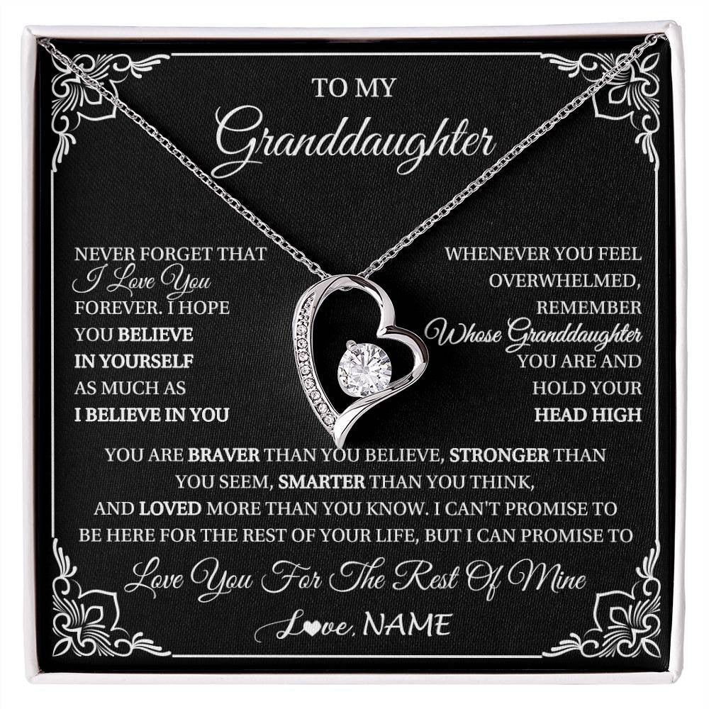 Personalized To My Granddaughter Gift From Grandma Necklace I Love You Believe In You Granddaughter Birthday Gifts Christmas Customized Gift Box Message Card