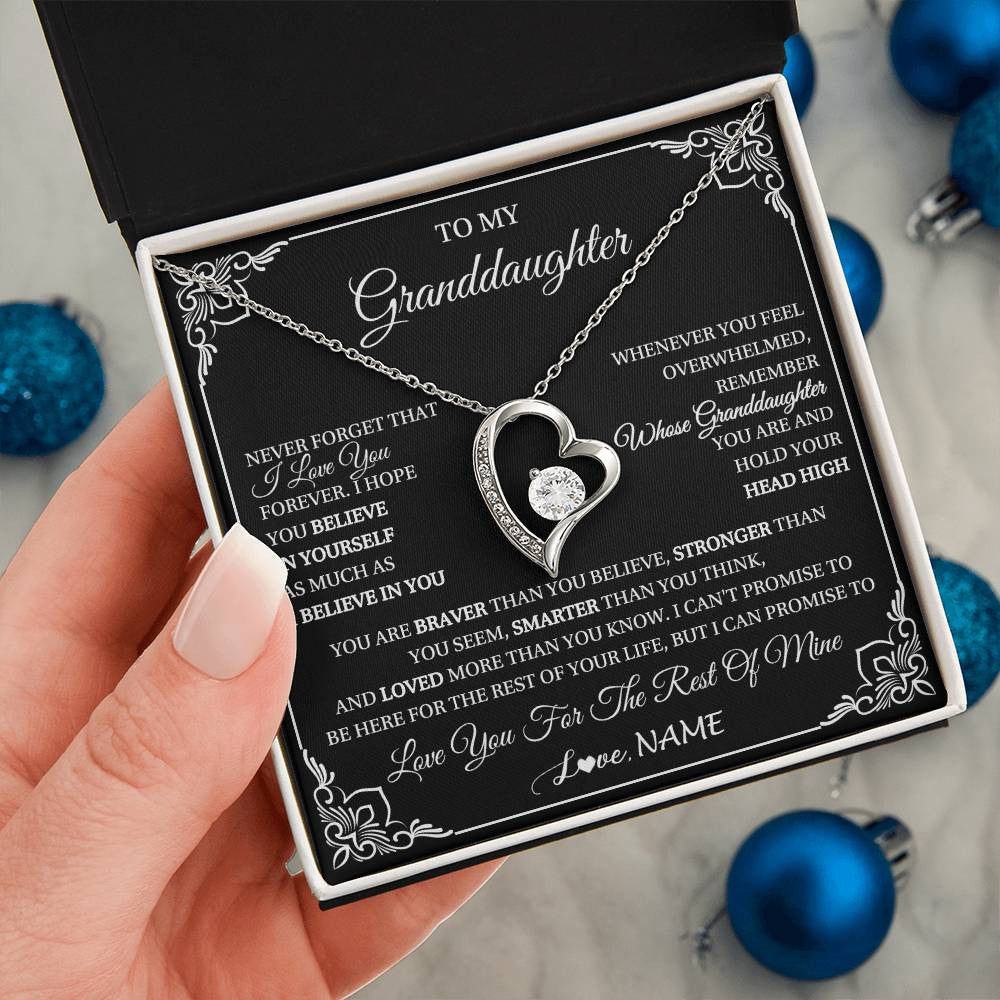 Personalized To My Granddaughter Gift From Grandma Necklace I Love You Believe In You Granddaughter Birthday Gifts Christmas Customized Gift Box Message Card
