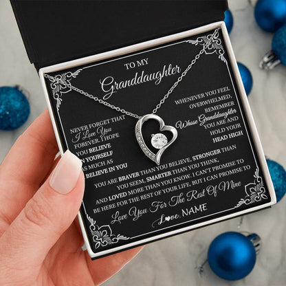 Personalized To My Granddaughter Gift From Grandma Necklace I Love You Believe In You Granddaughter Birthday Gifts Christmas Customized Gift Box Message Card