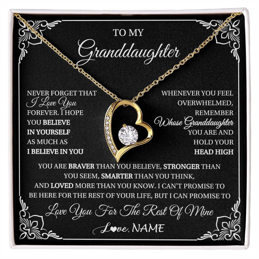 Personalized To My Granddaughter Gift From Grandma Necklace I Love You Believe In You Granddaughter Birthday Gifts Christmas Customized Gift Box Message Card