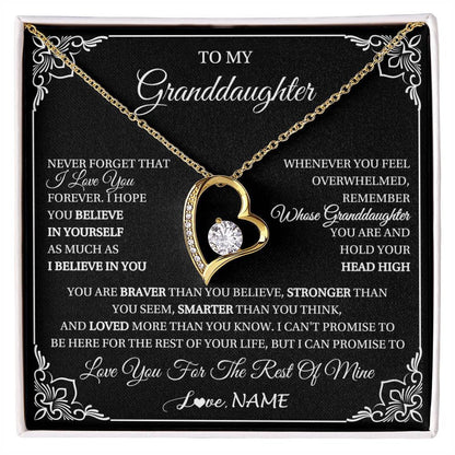 Personalized To My Granddaughter Gift From Grandma Necklace I Love You Believe In You Granddaughter Birthday Gifts Christmas Customized Gift Box Message Card