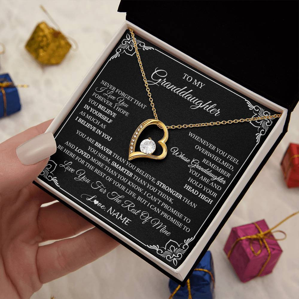 Personalized To My Granddaughter Gift From Grandma Necklace I Love You Believe In You Granddaughter Birthday Gifts Christmas Customized Gift Box Message Card