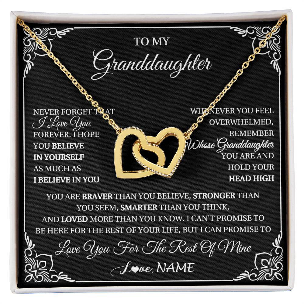 Personalized To My Granddaughter Gift From Grandma Necklace I Love You Believe In You Granddaughter Birthday Gifts Christmas Customized Gift Box Message Card