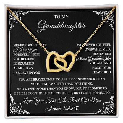 Personalized To My Granddaughter Gift From Grandma Necklace I Love You Believe In You Granddaughter Birthday Gifts Christmas Customized Gift Box Message Card