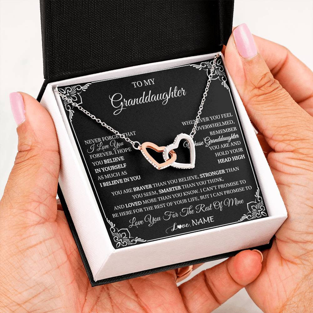 Personalized To My Granddaughter Gift From Grandma Necklace I Love You Believe In You Granddaughter Birthday Gifts Christmas Customized Gift Box Message Card
