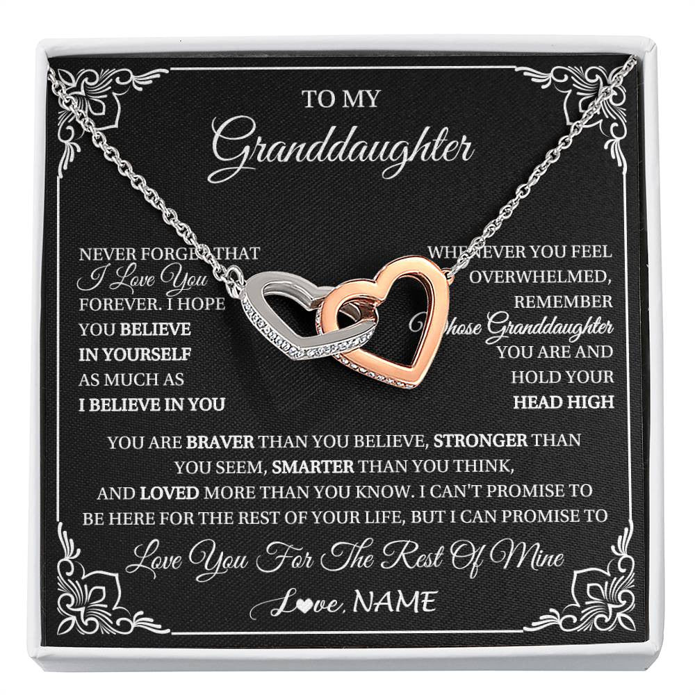 Personalized To My Granddaughter Gift From Grandma Necklace I Love You Believe In You Granddaughter Birthday Gifts Christmas Customized Gift Box Message Card