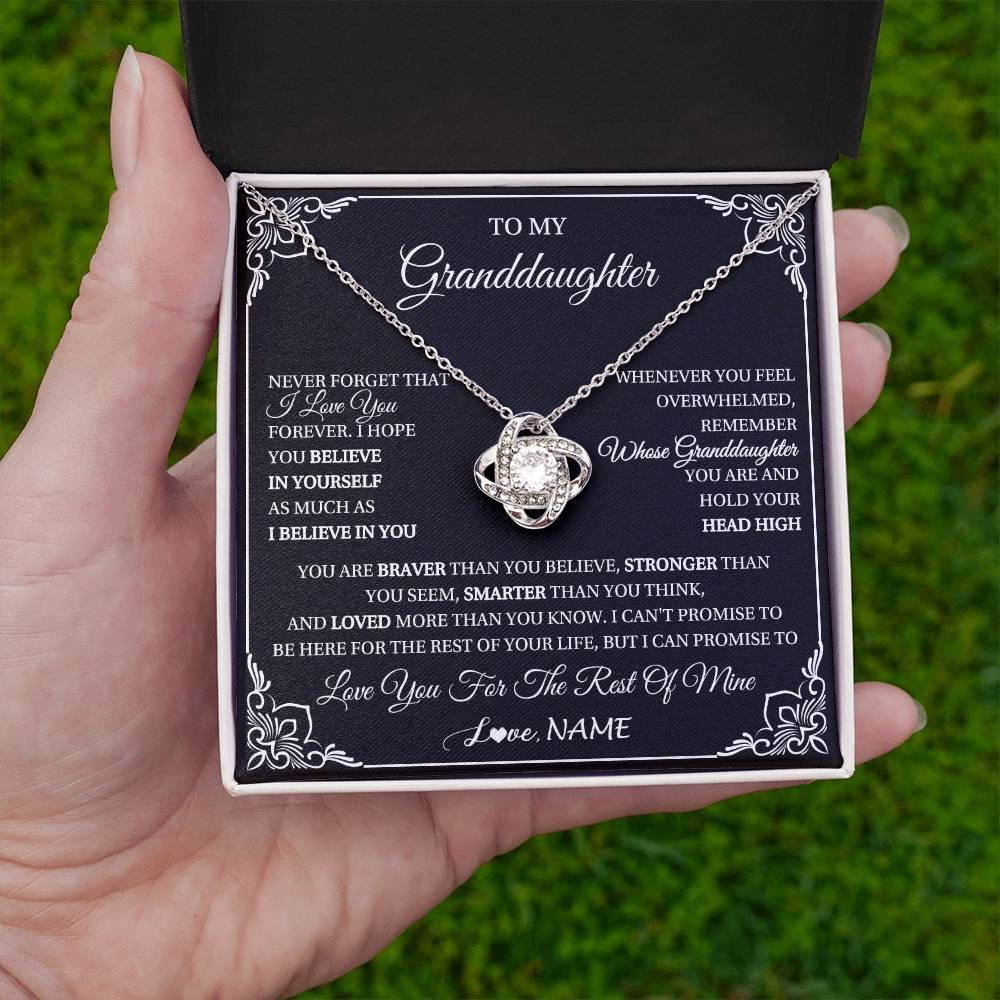 Personalized To My Granddaughter Gift From Grandma Necklace I Love You Believe In You Granddaughter Birthday Gifts Christmas Customized Gift Box Message Card