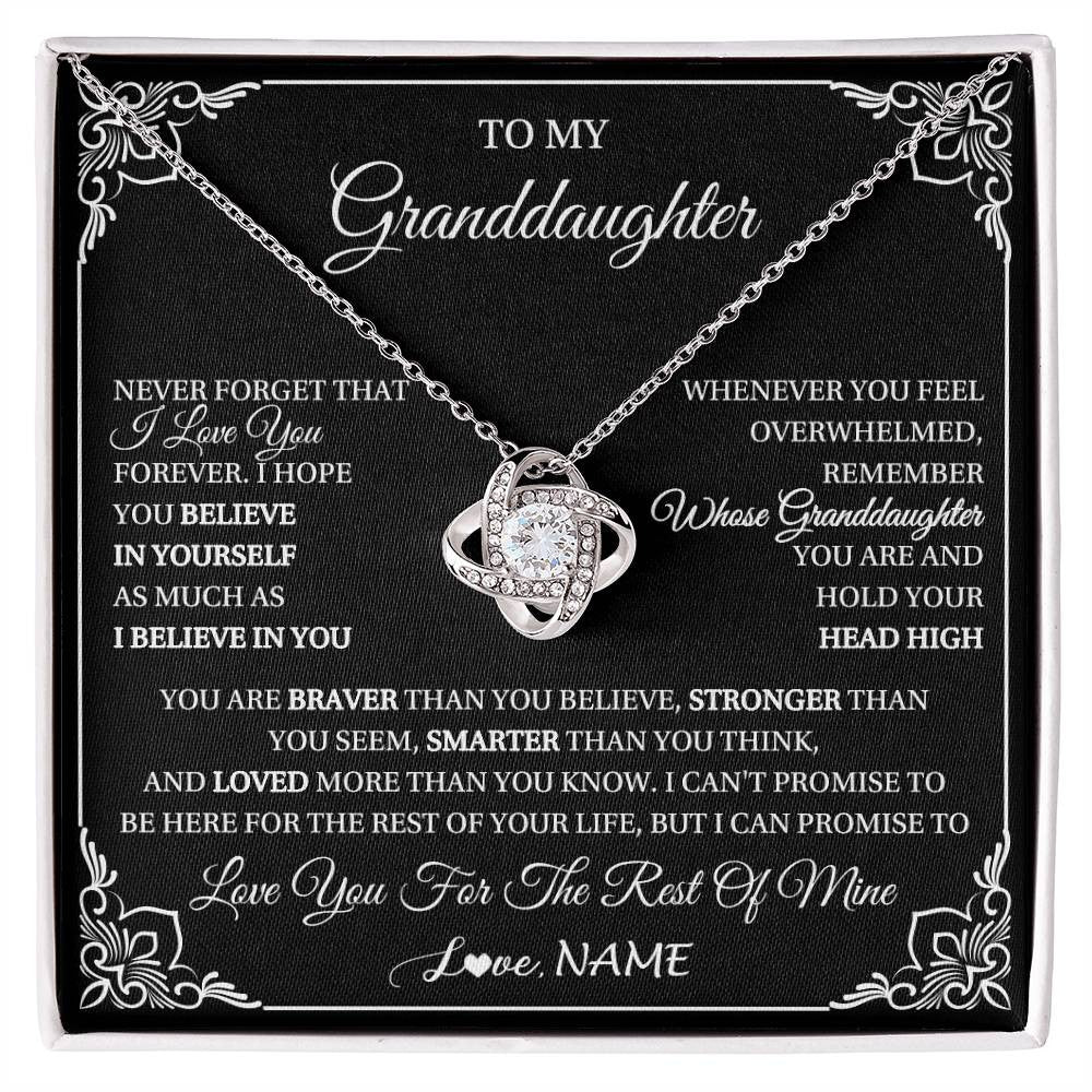Personalized To My Granddaughter Gift From Grandma Necklace I Love You Believe In You Granddaughter Birthday Gifts Christmas Customized Gift Box Message Card
