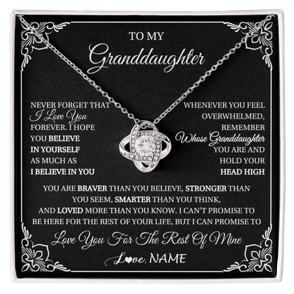 Personalized To My Granddaughter Gift From Grandma Necklace I Love You Believe In You Granddaughter Birthday Gifts Christmas Customized Gift Box Message Card