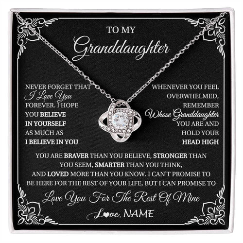 Personalized To My Granddaughter Gift From Grandma Necklace I Love You Believe In You Granddaughter Birthday Gifts Christmas Customized Gift Box Message Card