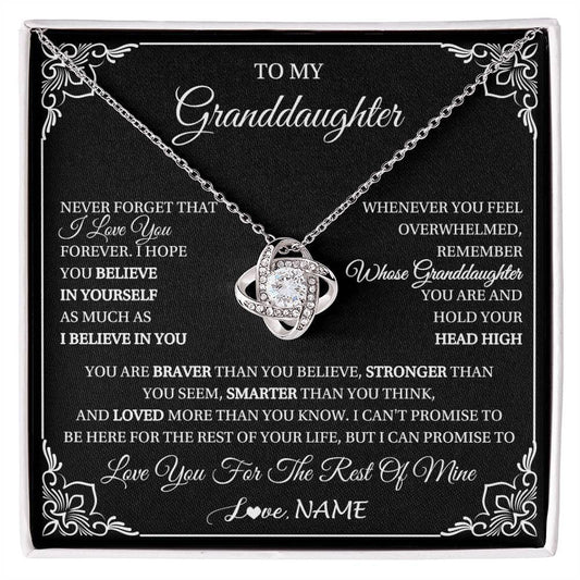 Personalized To My Granddaughter Gift From Grandma Necklace I Love You Believe In You Granddaughter Birthday Gifts Christmas Customized Gift Box Message Card
