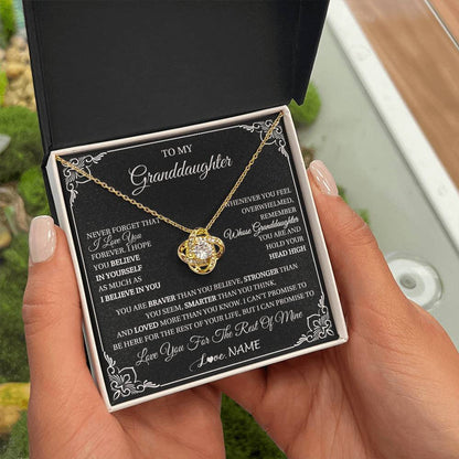 Personalized To My Granddaughter Gift From Grandma Necklace I Love You Believe In You Granddaughter Birthday Gifts Christmas Customized Gift Box Message Card