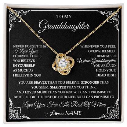Personalized To My Granddaughter Gift From Grandma Necklace I Love You Believe In You Granddaughter Birthday Gifts Christmas Customized Gift Box Message Card