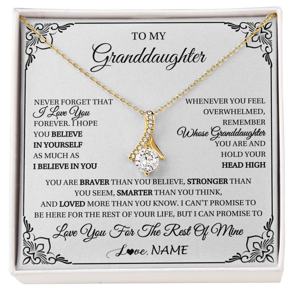 Personalized To My Granddaughter Gift Necklace From Grandma Necklace I Love You Believe In You Granddaughter Birthday Gifts Christmas Customized Gift Box Message Card