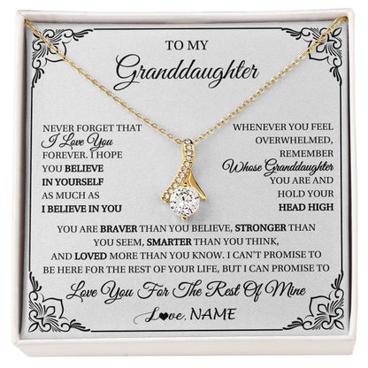 Personalized To My Granddaughter Gift Necklace From Grandma Necklace I Love You Believe In You Granddaughter Birthday Gifts Christmas Customized Gift Box Message Card