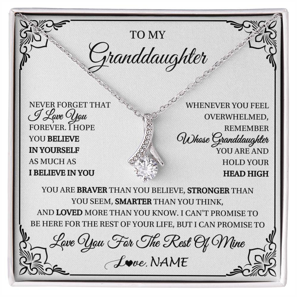 Personalized To My Granddaughter Gift Necklace From Grandma Necklace I Love You Believe In You Granddaughter Birthday Gifts Christmas Customized Gift Box Message Card