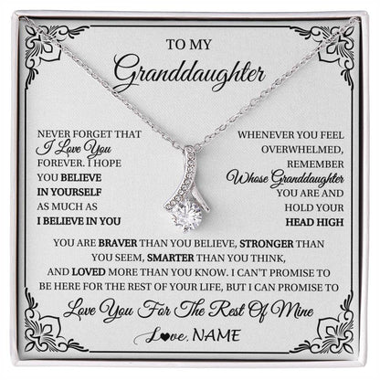 Personalized To My Granddaughter Gift Necklace From Grandma Necklace I Love You Believe In You Granddaughter Birthday Gifts Christmas Customized Gift Box Message Card