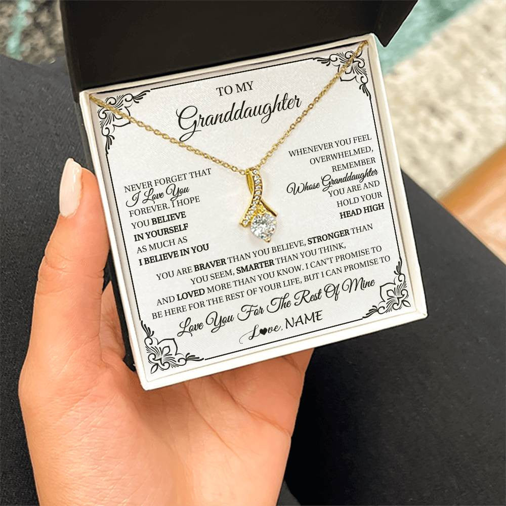 Personalized To My Granddaughter Gift Necklace From Grandma Necklace I Love You Believe In You Granddaughter Birthday Gifts Christmas Customized Gift Box Message Card