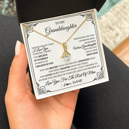Personalized To My Granddaughter Gift Necklace From Grandma Necklace I Love You Believe In You Granddaughter Birthday Gifts Christmas Customized Gift Box Message Card