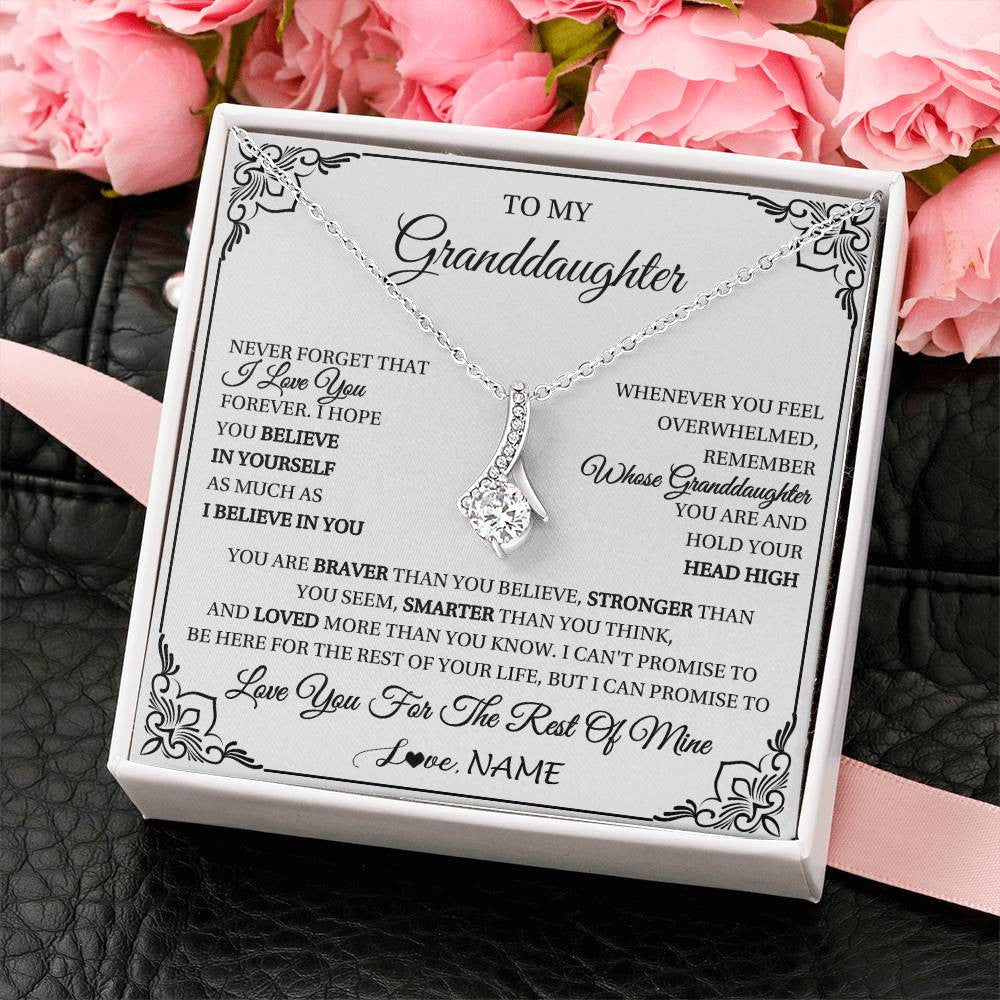 Personalized To My Granddaughter Gift Necklace From Grandma Necklace I Love You Believe In You Granddaughter Birthday Gifts Christmas Customized Gift Box Message Card