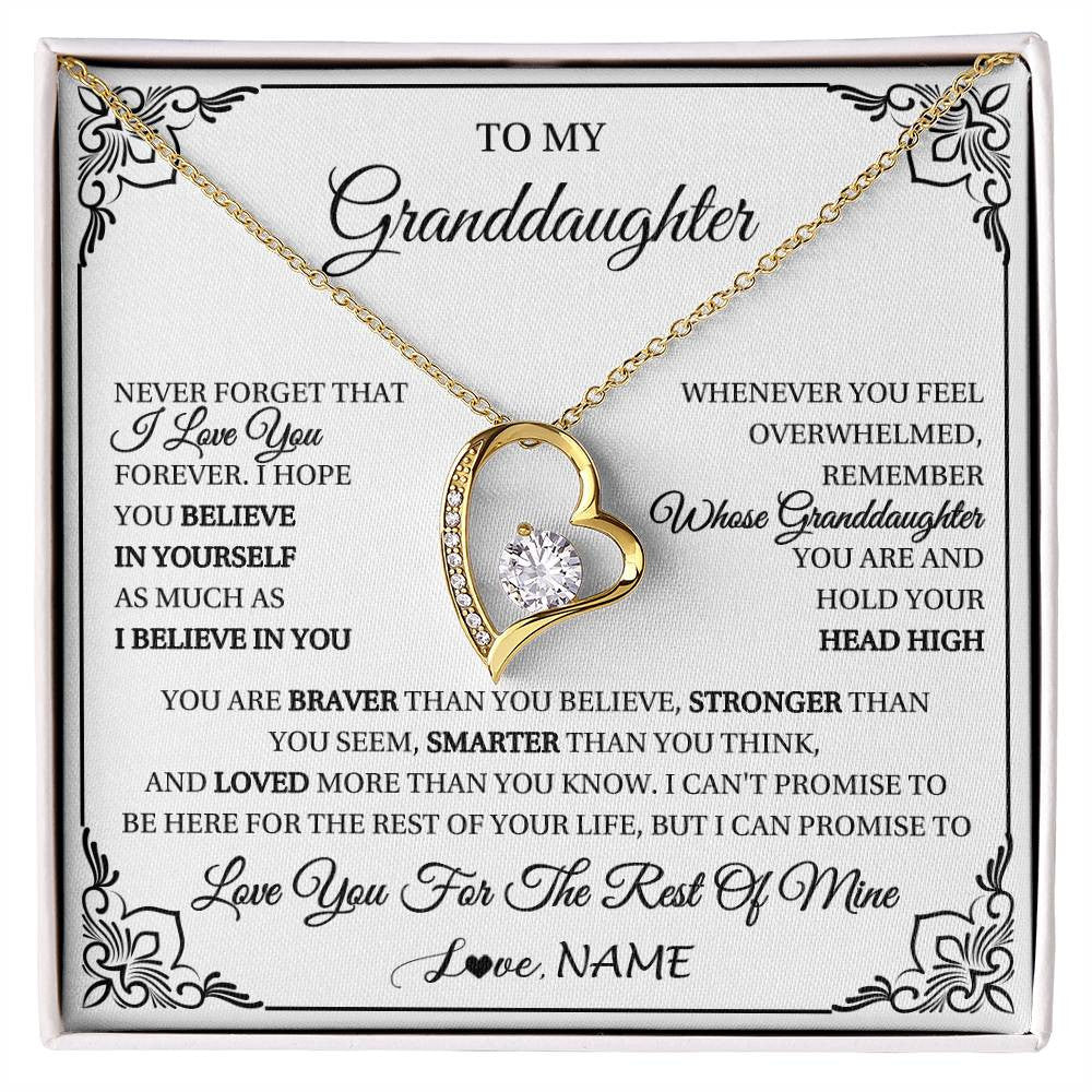 Personalized To My Granddaughter Gift Necklace From Grandma Necklace I Love You Believe In You Granddaughter Birthday Gifts Christmas Customized Gift Box Message Card