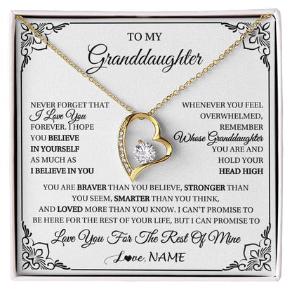 Personalized To My Granddaughter Gift Necklace From Grandma Necklace I Love You Believe In You Granddaughter Birthday Gifts Christmas Customized Gift Box Message Card