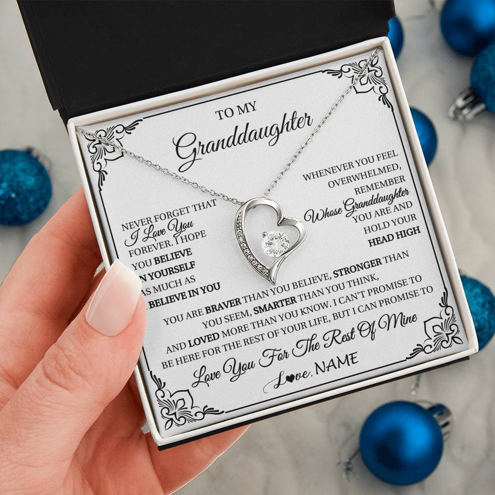 Personalized To My Granddaughter Gift Necklace From Grandma Necklace I Love You Believe In You Granddaughter Birthday Gifts Christmas Customized Gift Box Message Card
