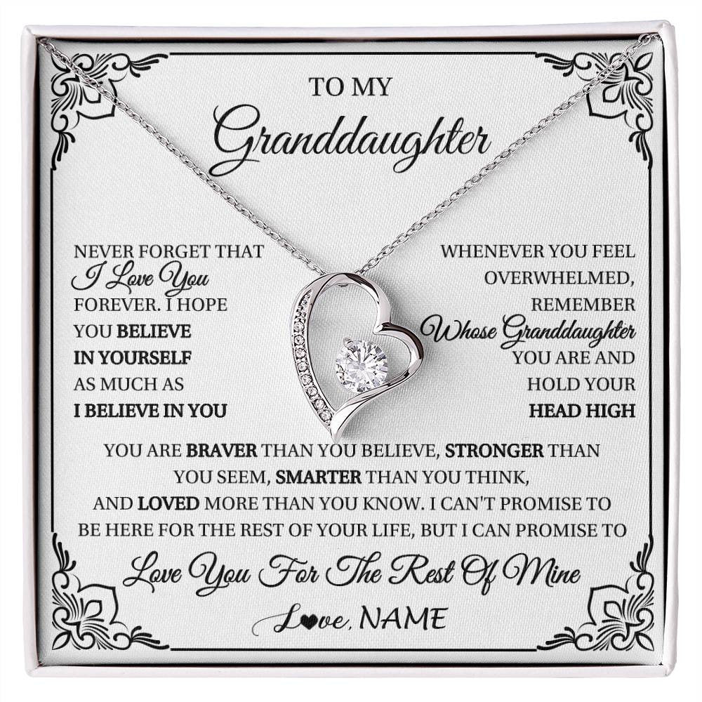 Personalized To My Granddaughter Gift Necklace From Grandma Necklace I Love You Believe In You Granddaughter Birthday Gifts Christmas Customized Gift Box Message Card
