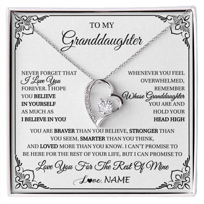 Personalized To My Granddaughter Gift Necklace From Grandma Necklace I Love You Believe In You Granddaughter Birthday Gifts Christmas Customized Gift Box Message Card