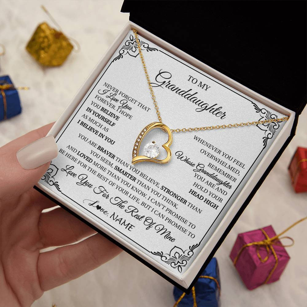 Personalized To My Granddaughter Gift Necklace From Grandma Necklace I Love You Believe In You Granddaughter Birthday Gifts Christmas Customized Gift Box Message Card